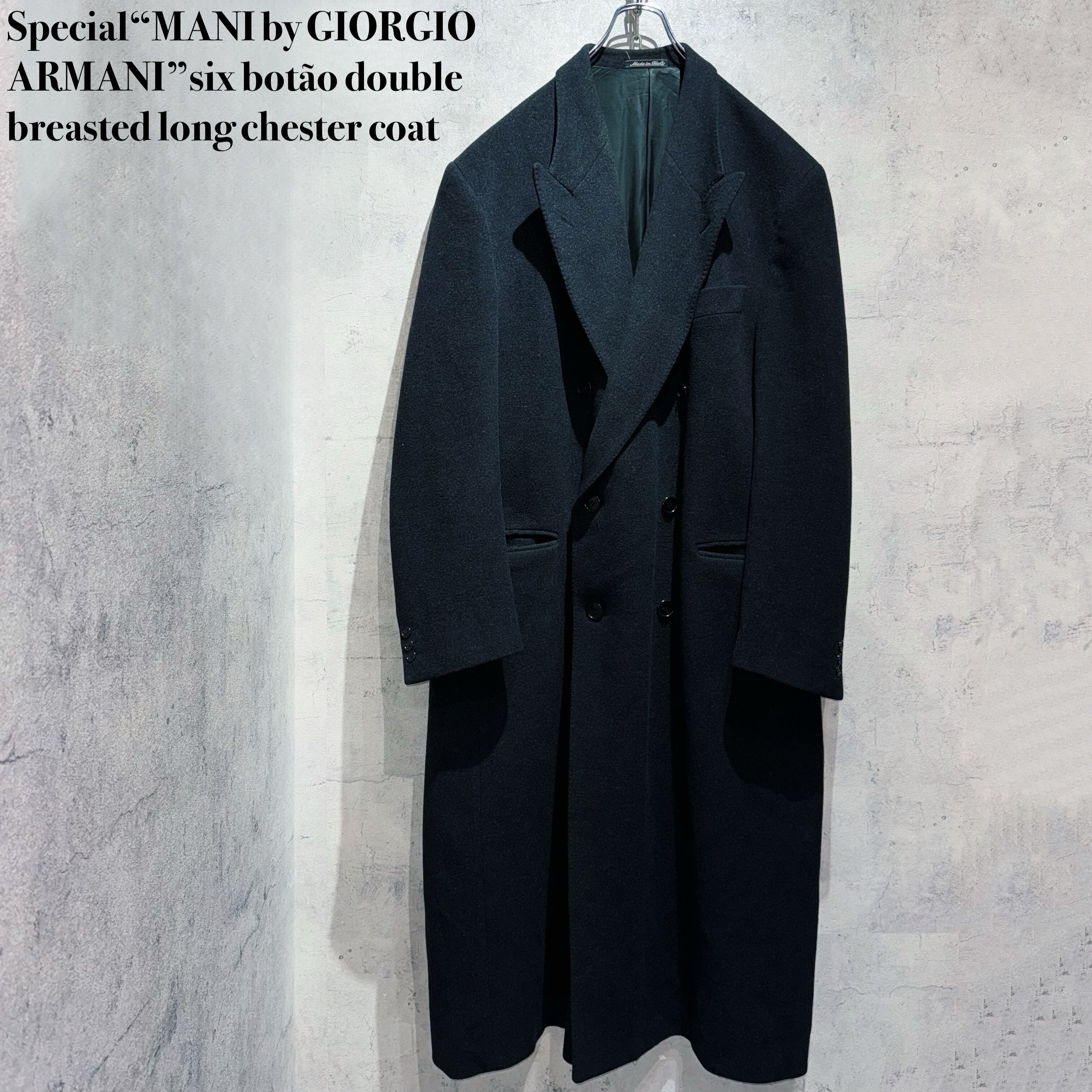 Special“MANI by GIORGIO ARMANI”six botão double breasted long chester coat