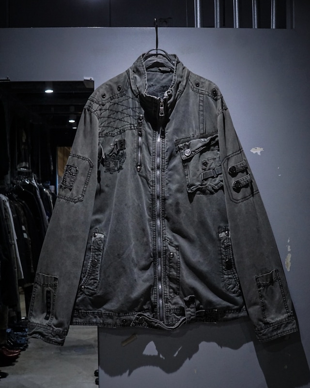 【add (C) vintage】Various Gimmick Vintage Zip Up Cotton Jacket