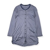 Marithe + Francois Girbaud マリテフランソワジルボー チュニック丈 長袖 シャツ L/くすみブルー 系レディース