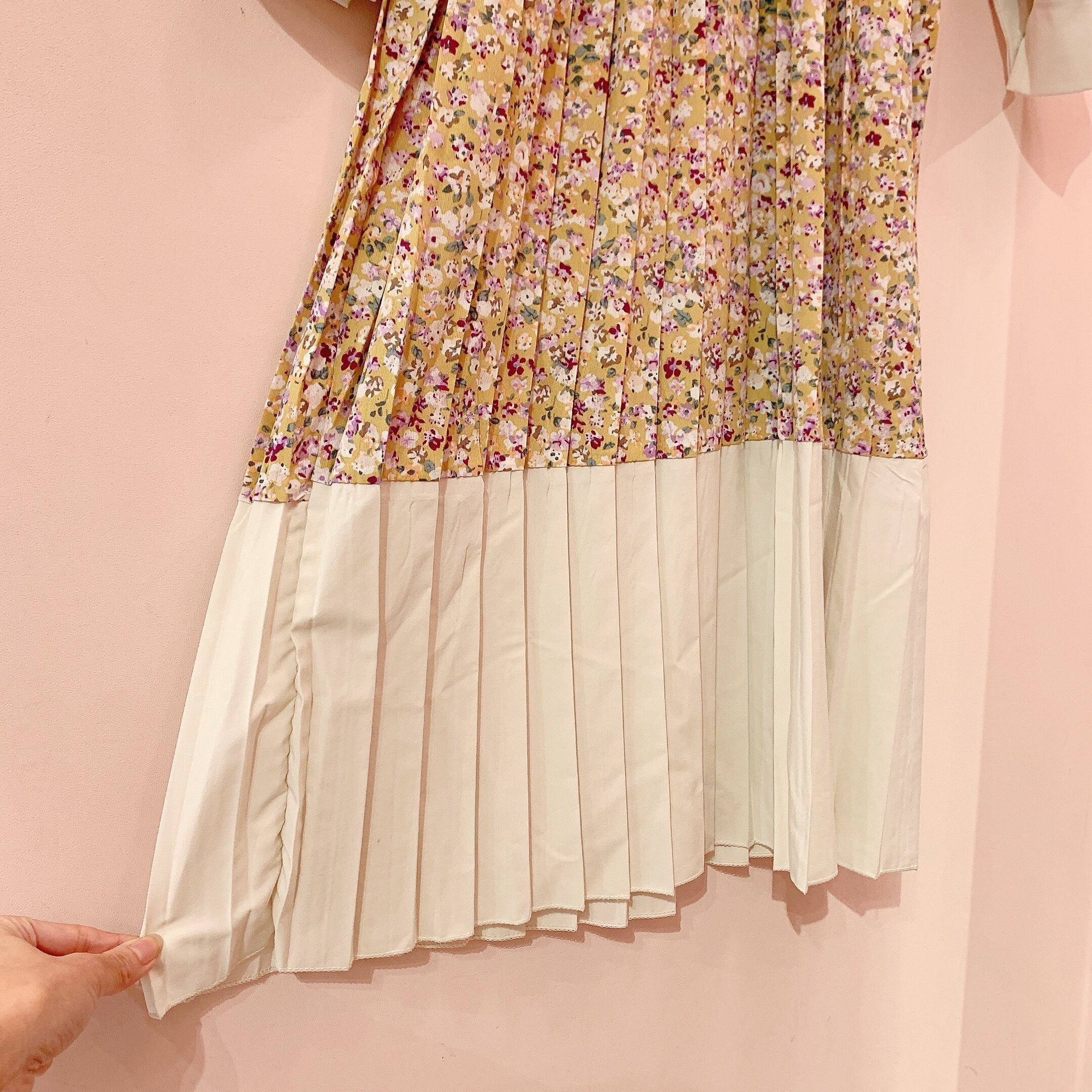 Sale 丸襟花柄ワンピース B0000 Mocha 下北沢