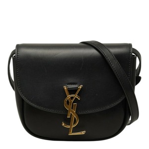 サンローラン カサンドラ カイア スモール ショルダーバッグ 619740 ブラック ゴールド レザー レディース SAINT LAURENT 【中古】