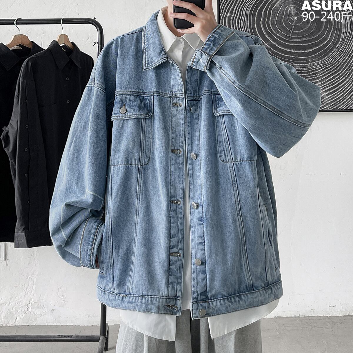 プリントジャケット ルーズブラウス オータム 大きめサイズ 秋物 ASURAプラスサイズメンズ89171471103