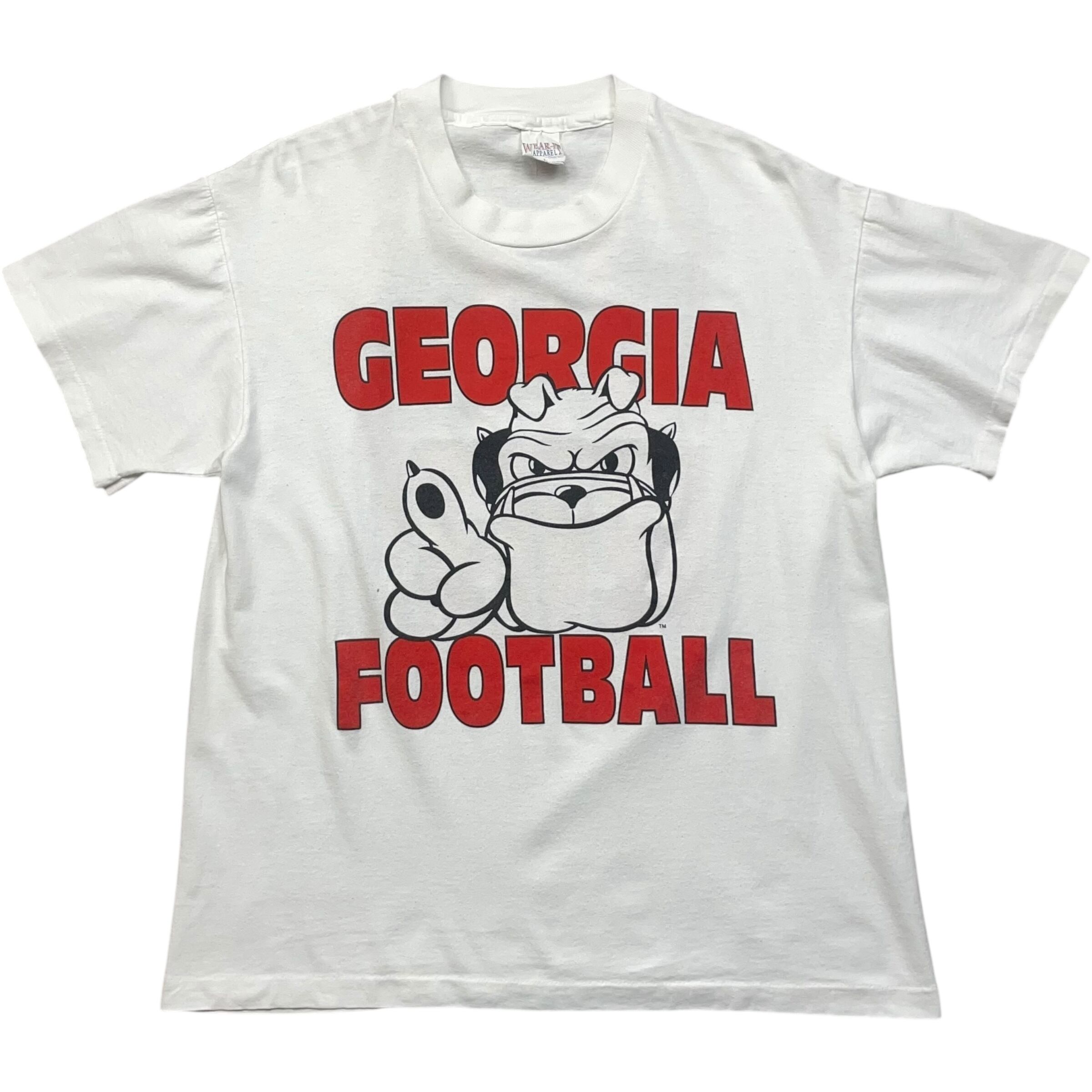 《L》WEAR-IT Tシャツ ジョージア大学 フットボールチーム ジョージア・ブルドッグス 両面プリント シングルステッチ 90年代 vintage no.8719
