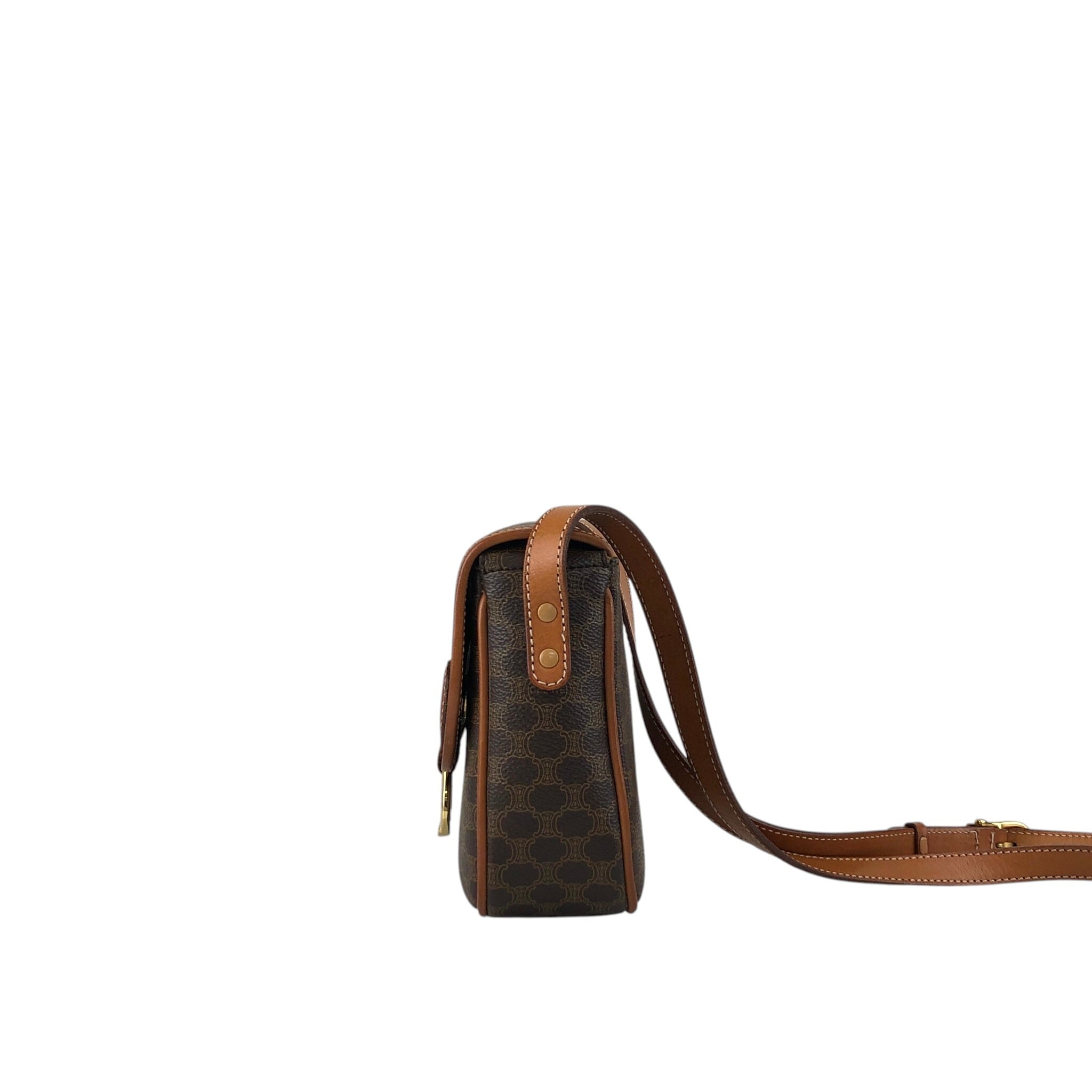 CELINE セリーヌ マカダム ショルダーバッグ ブラウン ホースビット