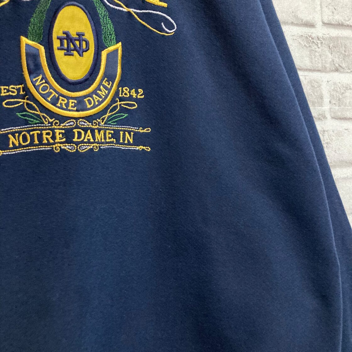 Mid west Embroidery】L/S Sweat XL Made in USA 90s “NOTRE DAME 