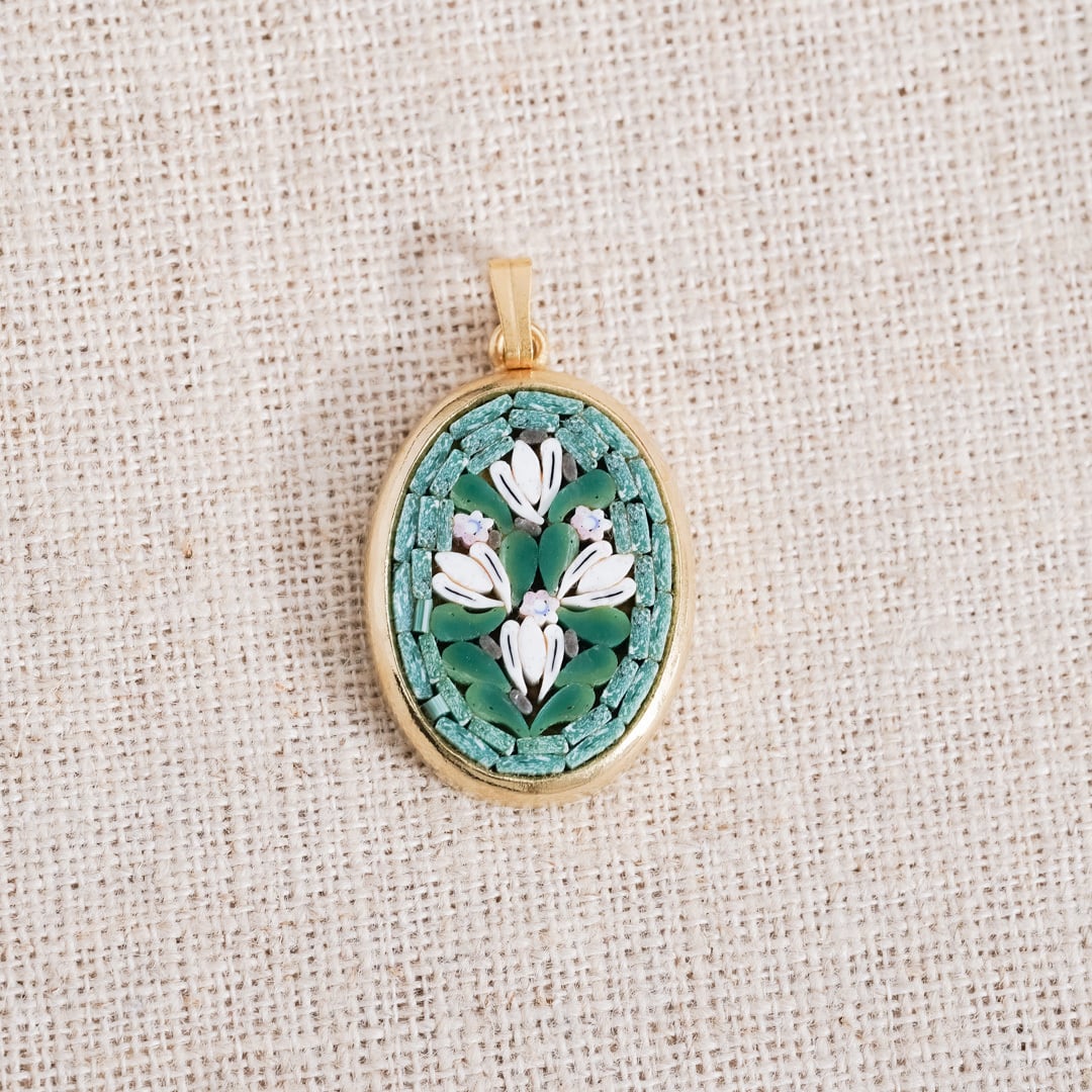 Valentine's Day Marche: Italian Micromosaic pendant top