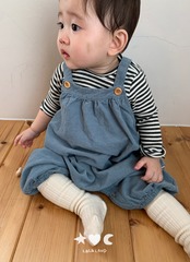 韓国子供服 / LALALAND / 26Autumn / ベベ ストライプ もちもちTシャツ / 秋服 / ベビー *6M~18M*