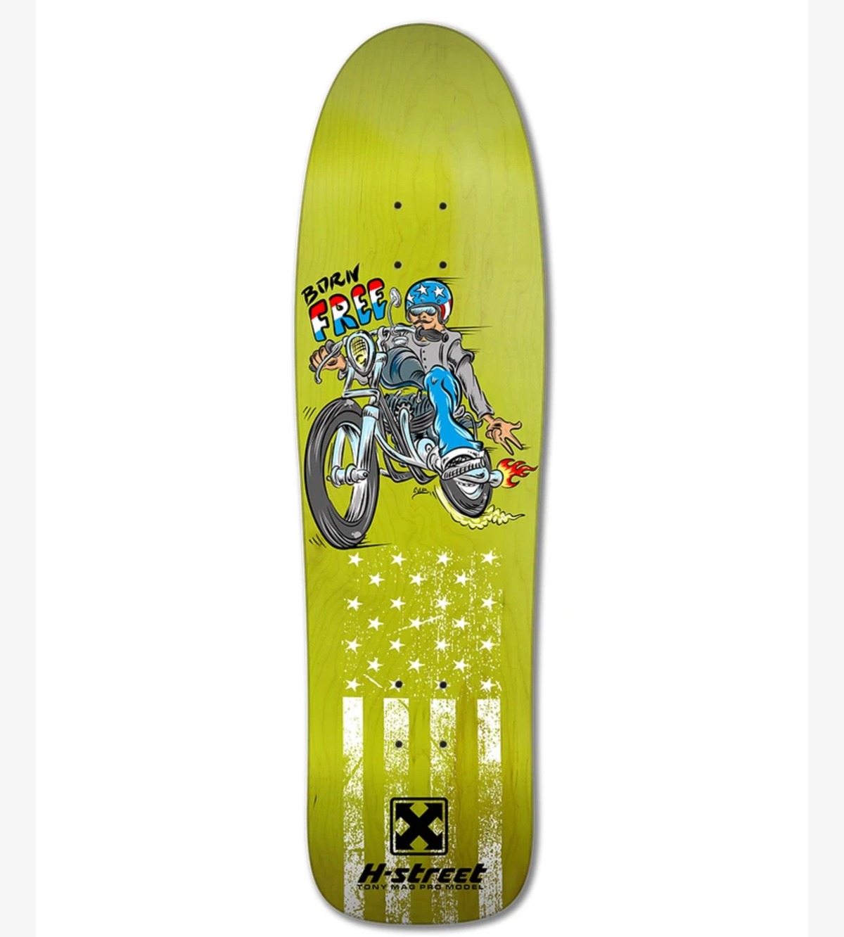H-street SKATEBOARDING skate deck TONY MAG BORN FREE CABALLERO ART 