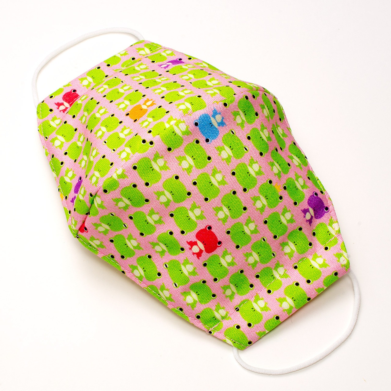 みんなが元気になるマスク 大人用 かえる ピンク 布マスク 日本製 立体 EM-105P