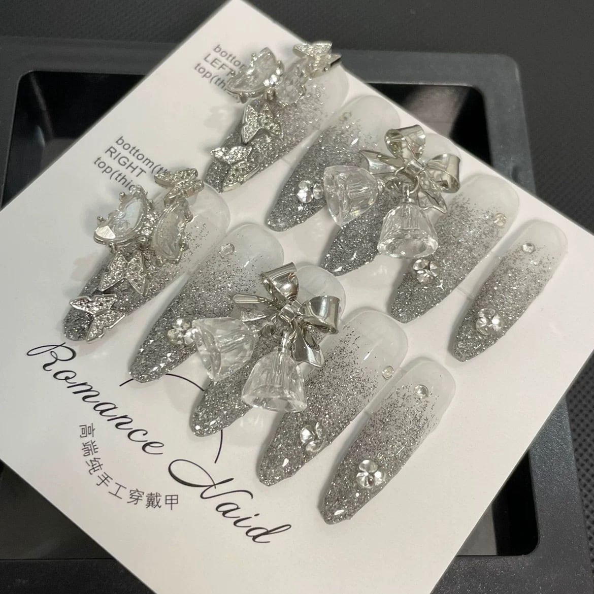 Romance Naid シルバーグリッターネイルチップ 10個セット | tuzituzi9322