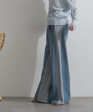 2407026 サイドスウェットドッキングデニム gray