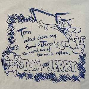 【FRUIT OF THE LOOM】トムとジェリー Tシャツ イラスト TOM and JERRY アニメ L US古着 アメリカ古着