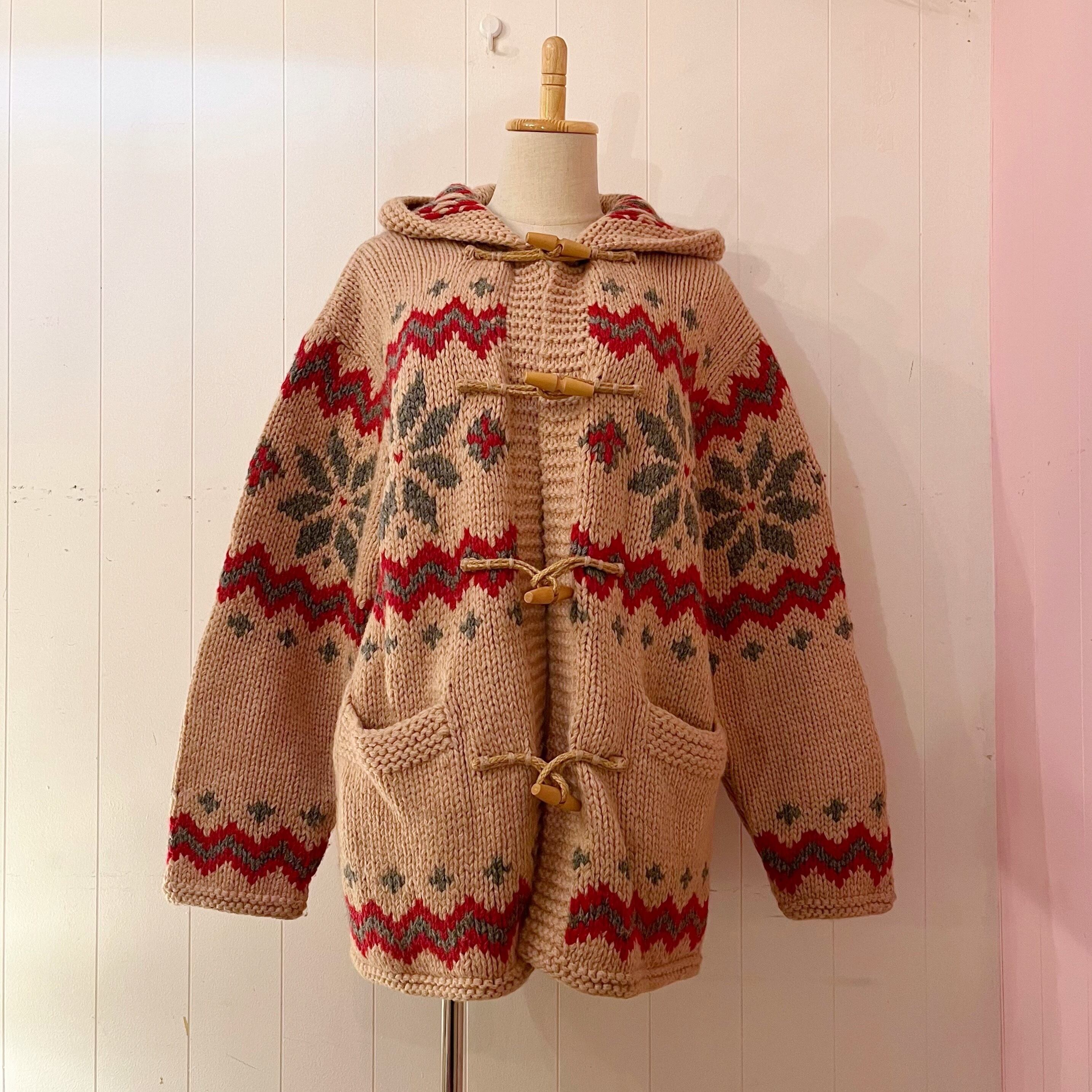 snowflake cowichan knit hoodie