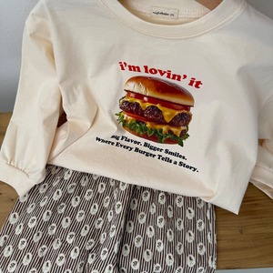 【ﾉﾍﾞﾙﾃｨ＆送料無料】Hamburger long-sleeve T-shirt / nightbebe