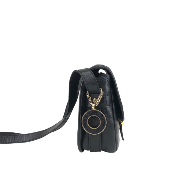 CELINE セリーヌ ショルダーバッグ ブラック ロゴチャーム フロントバックル レザー vintage ヴィンテージ オールド vy8ymm