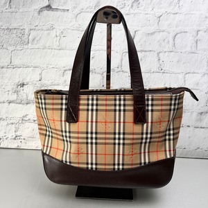 【最終処分SALE】BURBERRY チェック  ハンドバッグ ベージュ A-11395