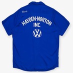 60s~｜King Louie｜ボウリングシャツ｜VW フォルクスワーゲン 企業物 チェーンステッチ ブルー レーヨン オープンカラー｜B
