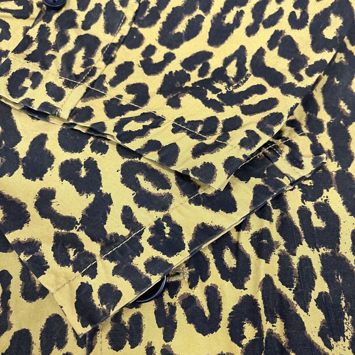 SUPREME シュプリーム 21SS×HYSTERIC GLAMOUR Leopard Trench ヒステリックグラマー レオパード総柄トレンチコート バックプリントロングジャケット ブラウン/イエロー