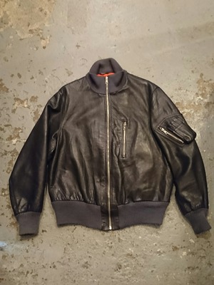 80s "GERMANY MILITARY" LEATHER FLIGHT JACKET