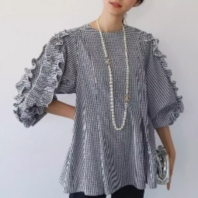 design frill sleeve tops(3color)＜t1803＞