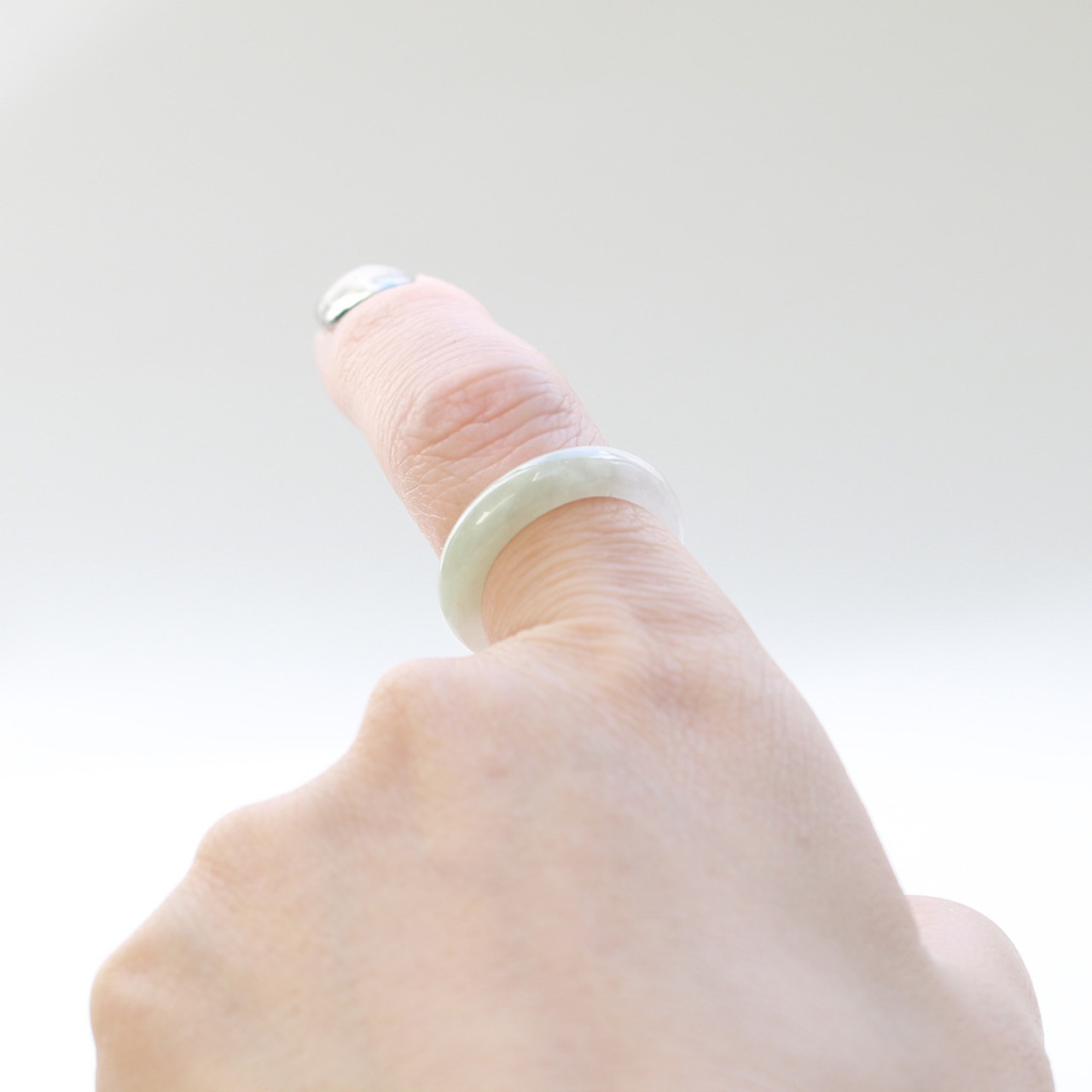 【13号】氷翡翠くり抜き甲丸リング A貨翡翠 jd_rg2149