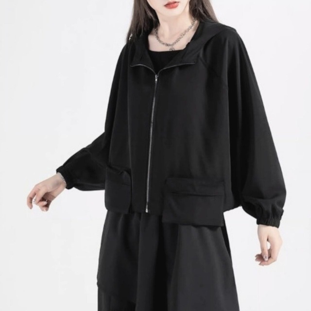 Draped hoodie jacket C0781