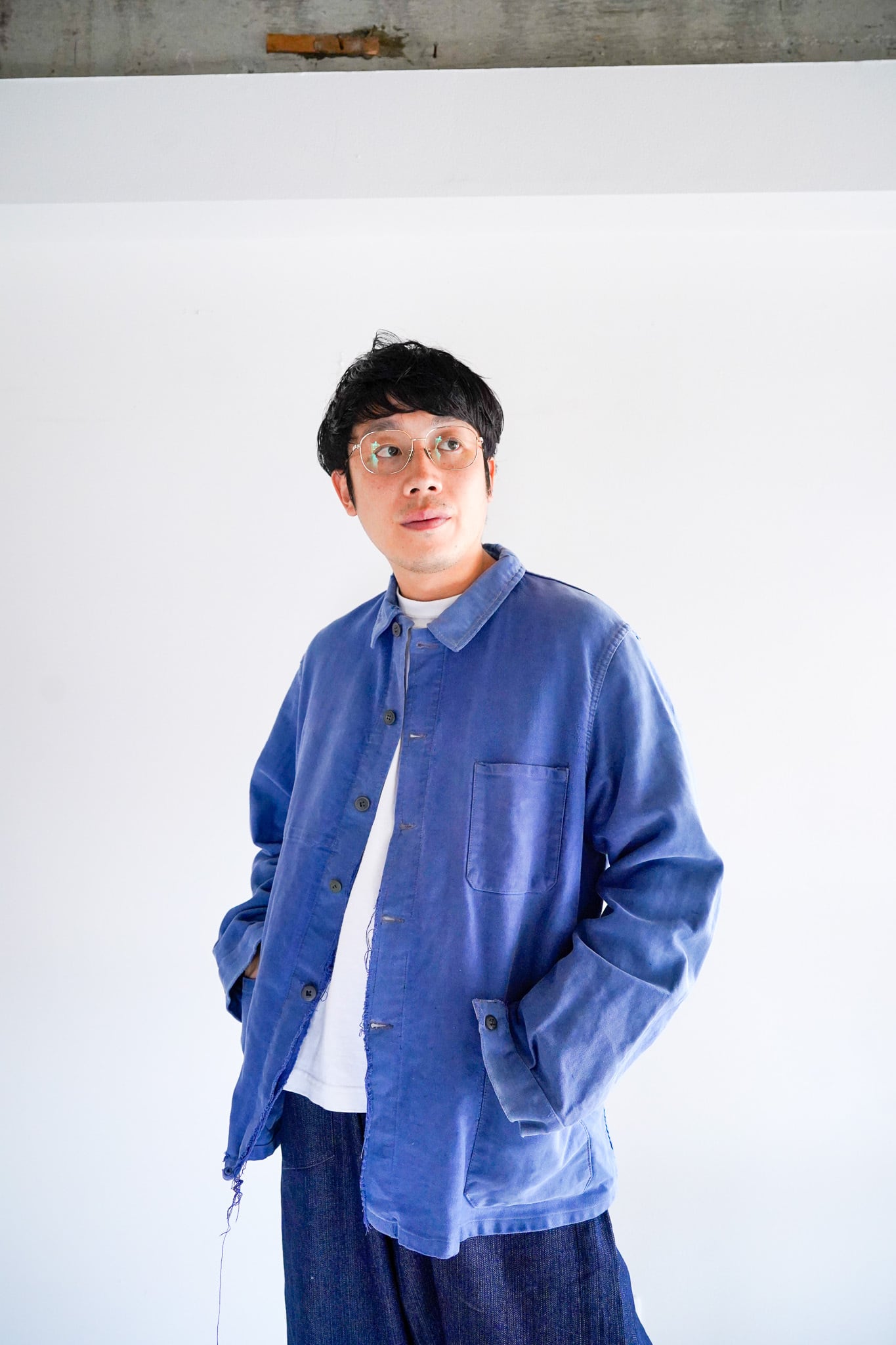 【1950-60s】"Le Meilleur d'Amiens" Blue Moleskin French Work JKT / 6-47