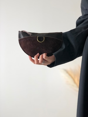 LOEWE ロエベ アナグラム コンビレザー スエード ポーチ ブラウン vintage ヴィンテージ オールド xww4yf