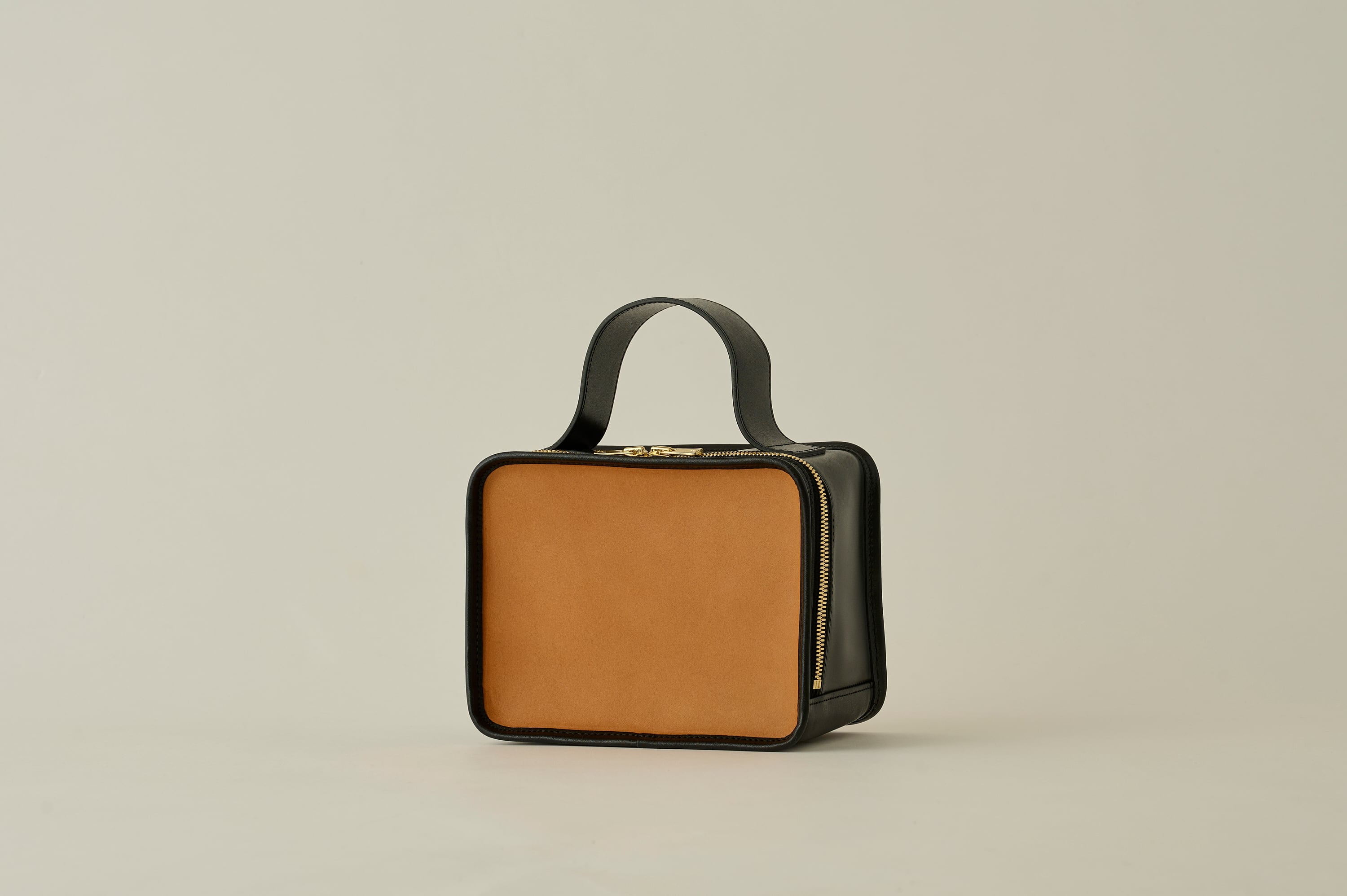 【LIMITED】Leather Mini Book Bag -BLACK x CAMEL- | LIFESTYLIST powered by BASE