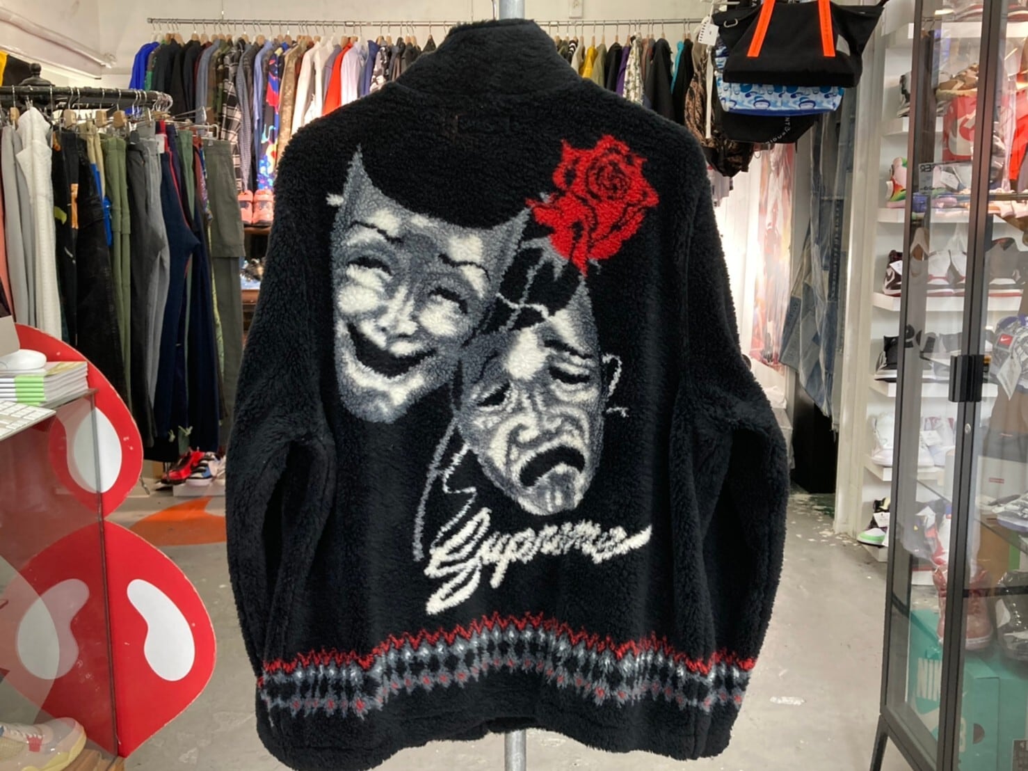 Supreme SS20 Week Drama Mask Fleece Jacket L top