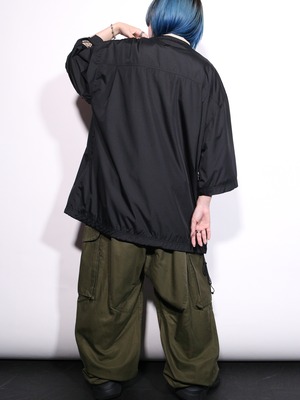 mock neck design half snap s/s pullover