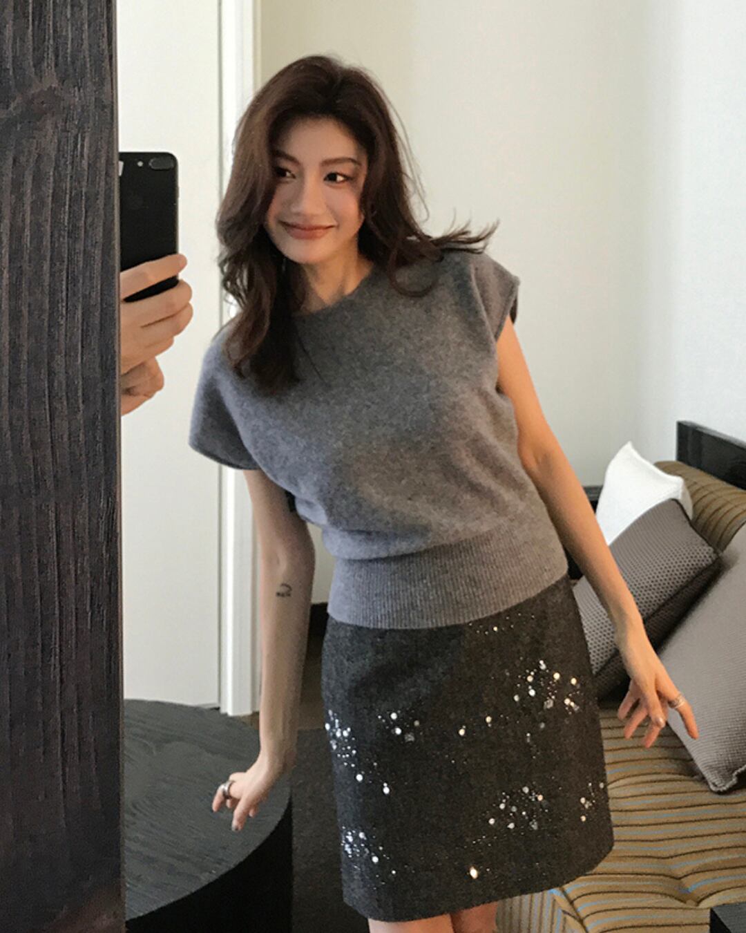 ドロップショルダーニットベスト A25131