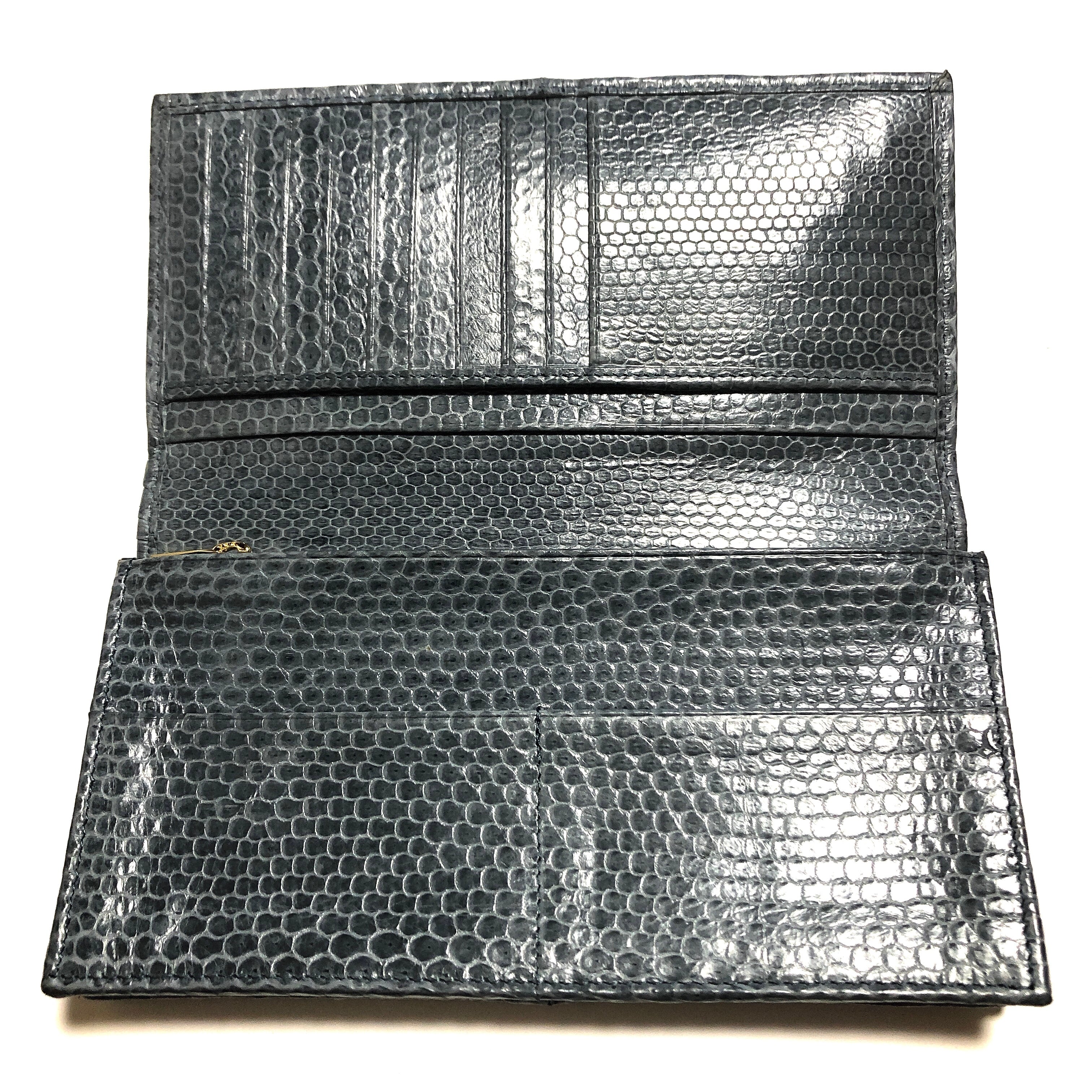 ウミヘビ 海蛇 二つ折り財布 シースネーク 長財布 グレー | GYPS FLAT