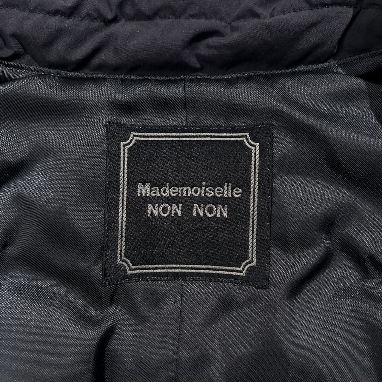 美品 Mademoiselle NON NON マドモアゼルノンノン キルティング ライト ダウンベスト サイズ 38 M /ブラック系/パパス/日本製