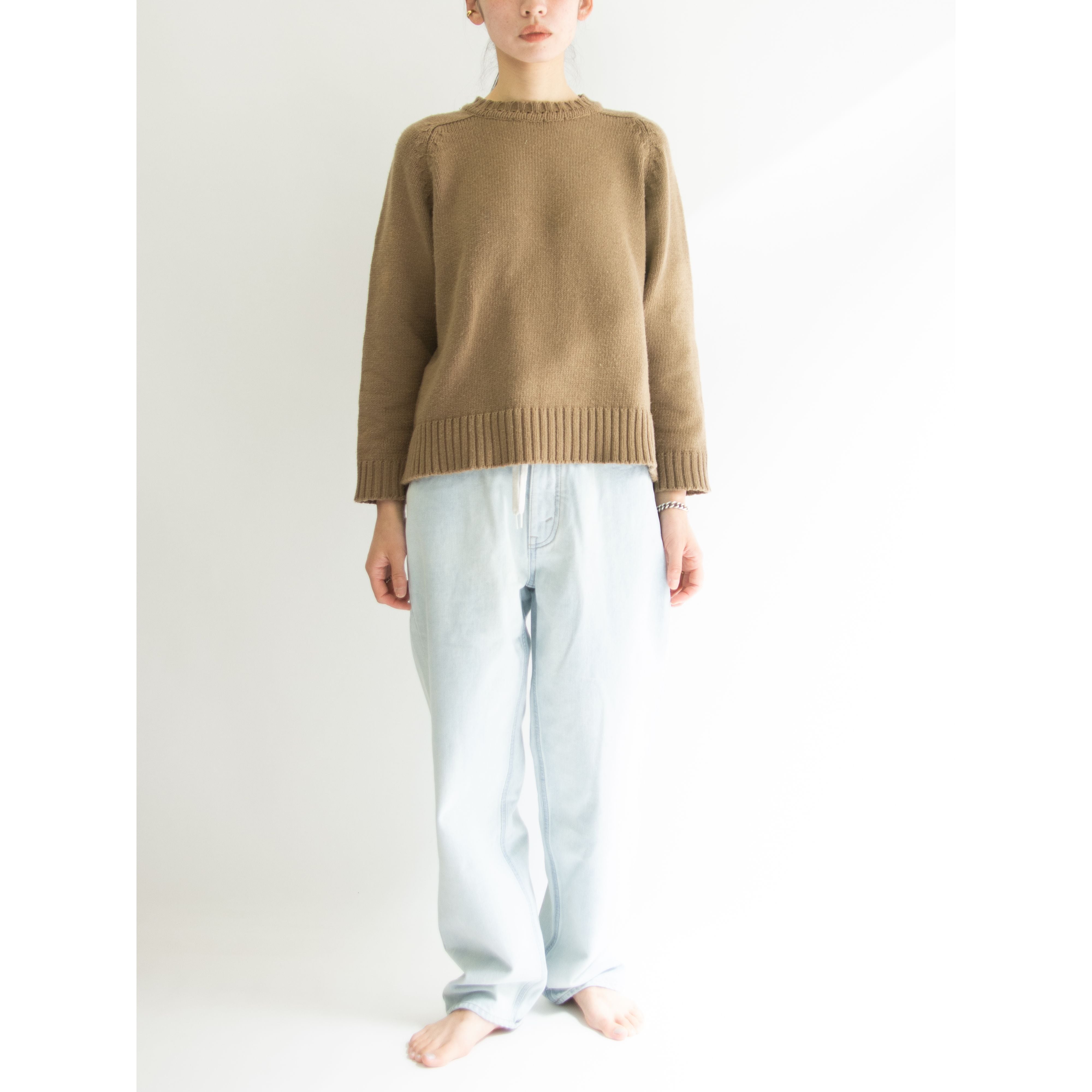 INVERALLAN】Made in Scotland Cotton Hand Knitted Sweater（インバー