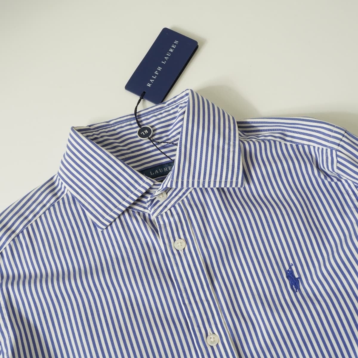 未使用 Ralph Lauren ラルフローレン ストライプ シャツ スリム 