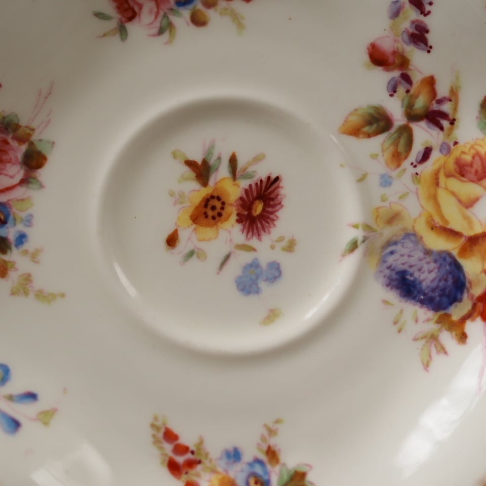 美品 英国Hammersley ハマースレイ ドレスデンスプレイ 手描きフラワー