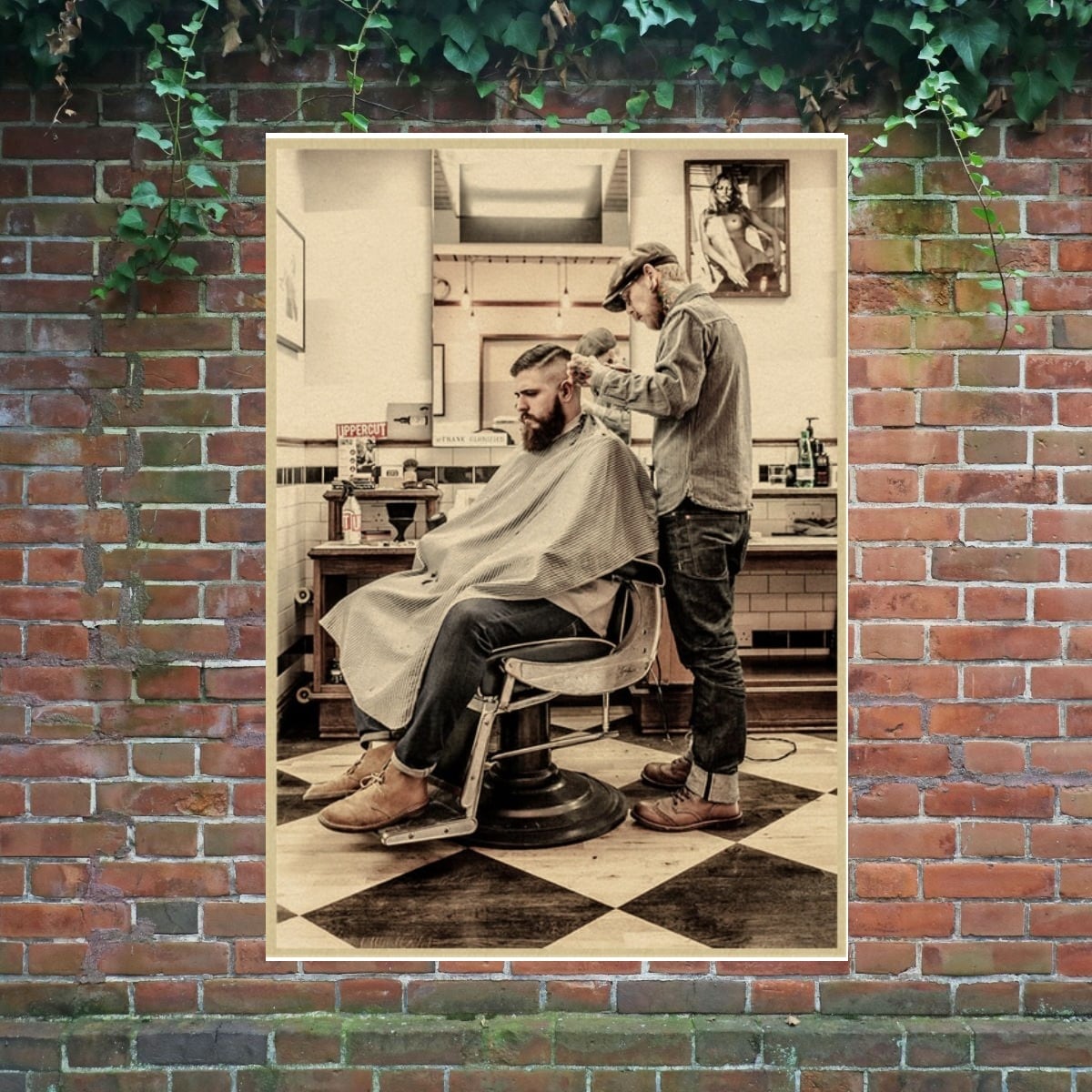 No.34アメリカンbarberポスター額縁有リーゼント m95653491232_1.jpg?1568597115