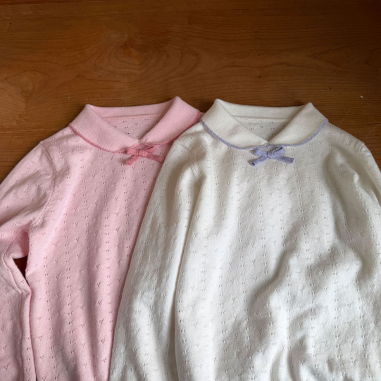 春リボン付きTシャツ