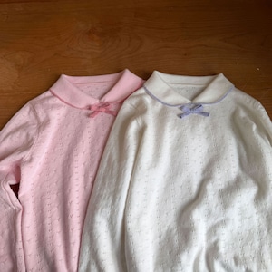 春リボン付きTシャツ