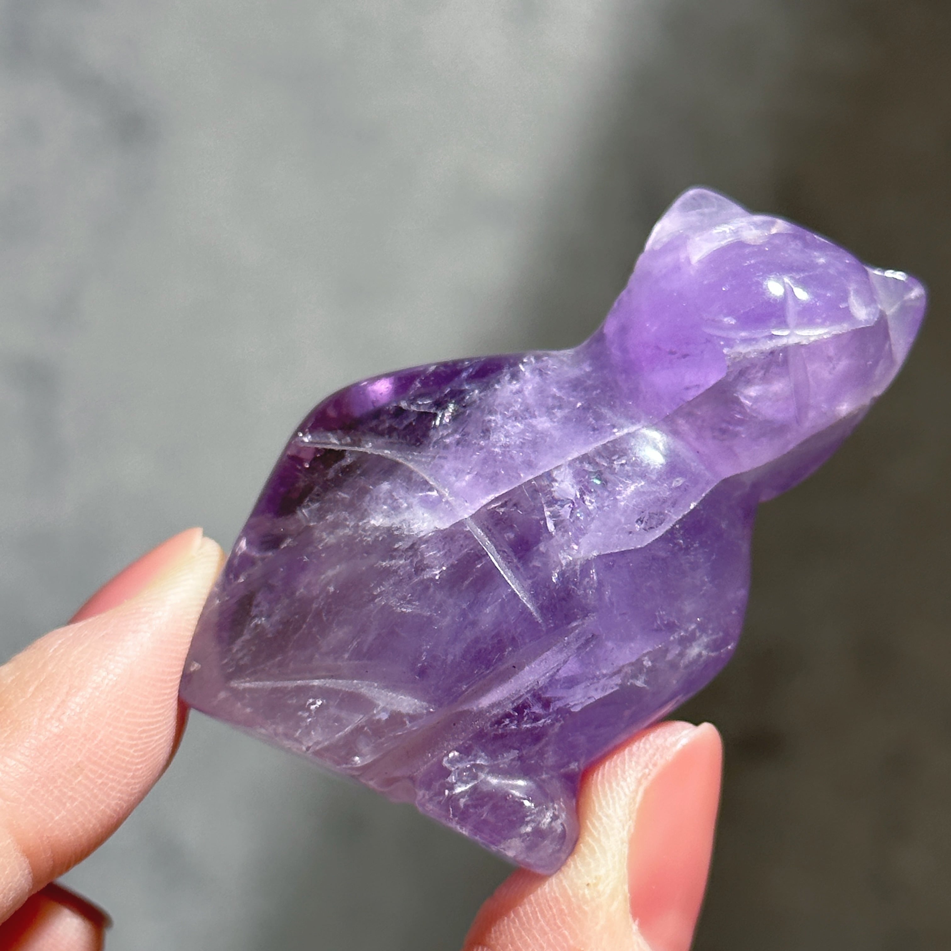アメジストねこ02◇ Amethyst ◇天然石・パワーストーン・鉱石 アメジストねこ02◇ Amethyst ◇天然石・パワーストーン・鉱石