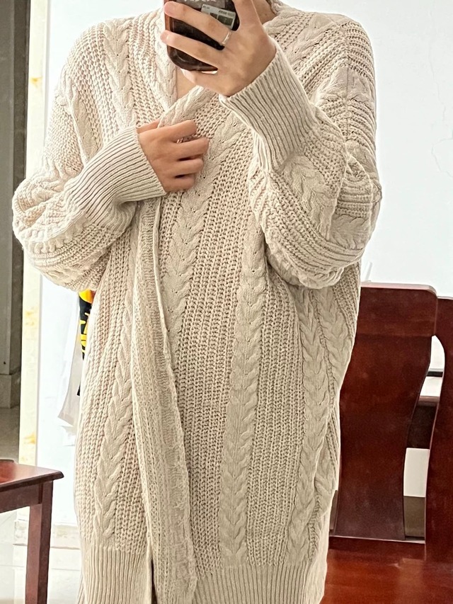 ◆即納◆ケーブルニットカーディガン（ご注文から1-4営業日でお届け）