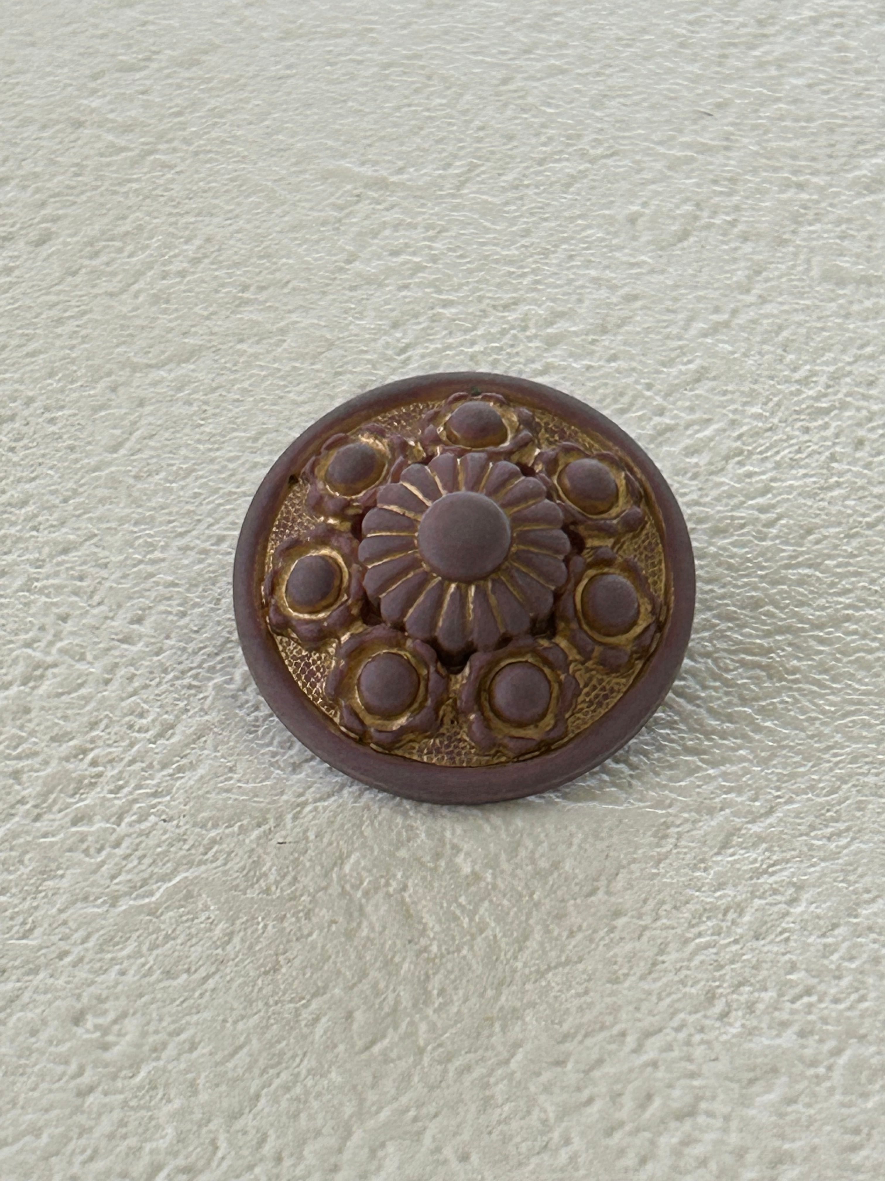 フランス 輸入デザインボタン ラベンダー ドーム型 21mm マットカラー アクセサリーパーツ デコレーション材