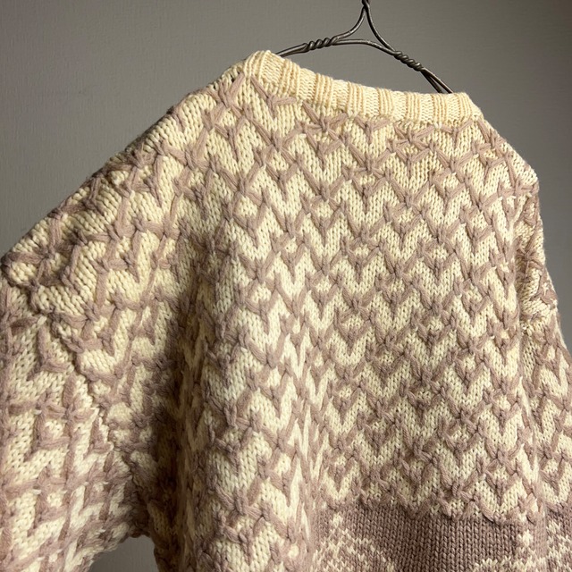 "Christian Dior" Design Hand Knit Sweater SIZE L クリスチャンディオール ウールニットセーター