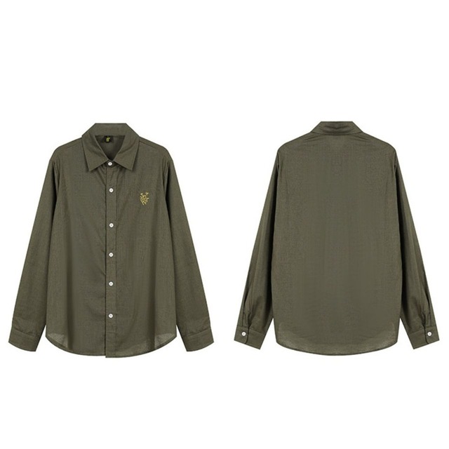 ミリタリーエンブロイダリーロングスリーブシャツ 1col R02562