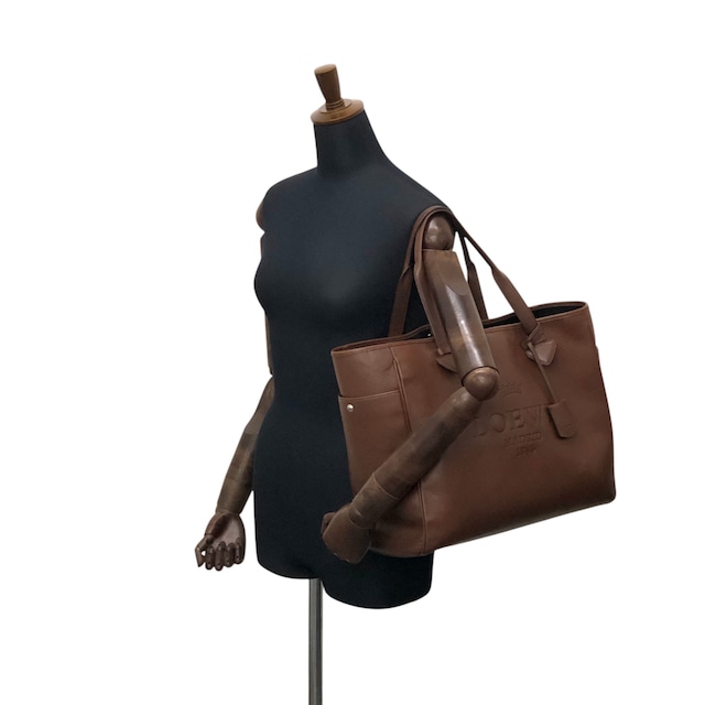 LOEWE ロエベ ヘリテージ トートバッグ ブラウン レザー vintage ヴィンテージ オールド 6rmryp
