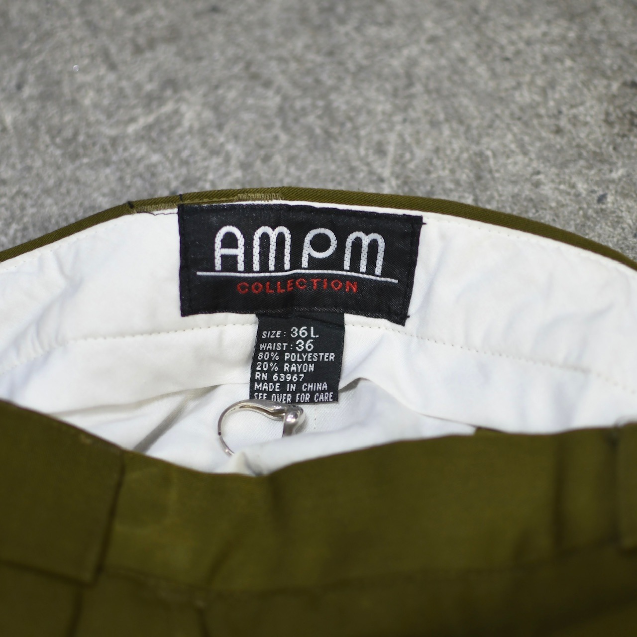 rayon blend khaki tuck slacks