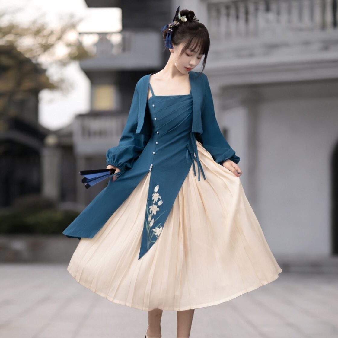 華ロリ セットアップ チャイナ服 漢服 レトロ ジャケット JSK 花柄 