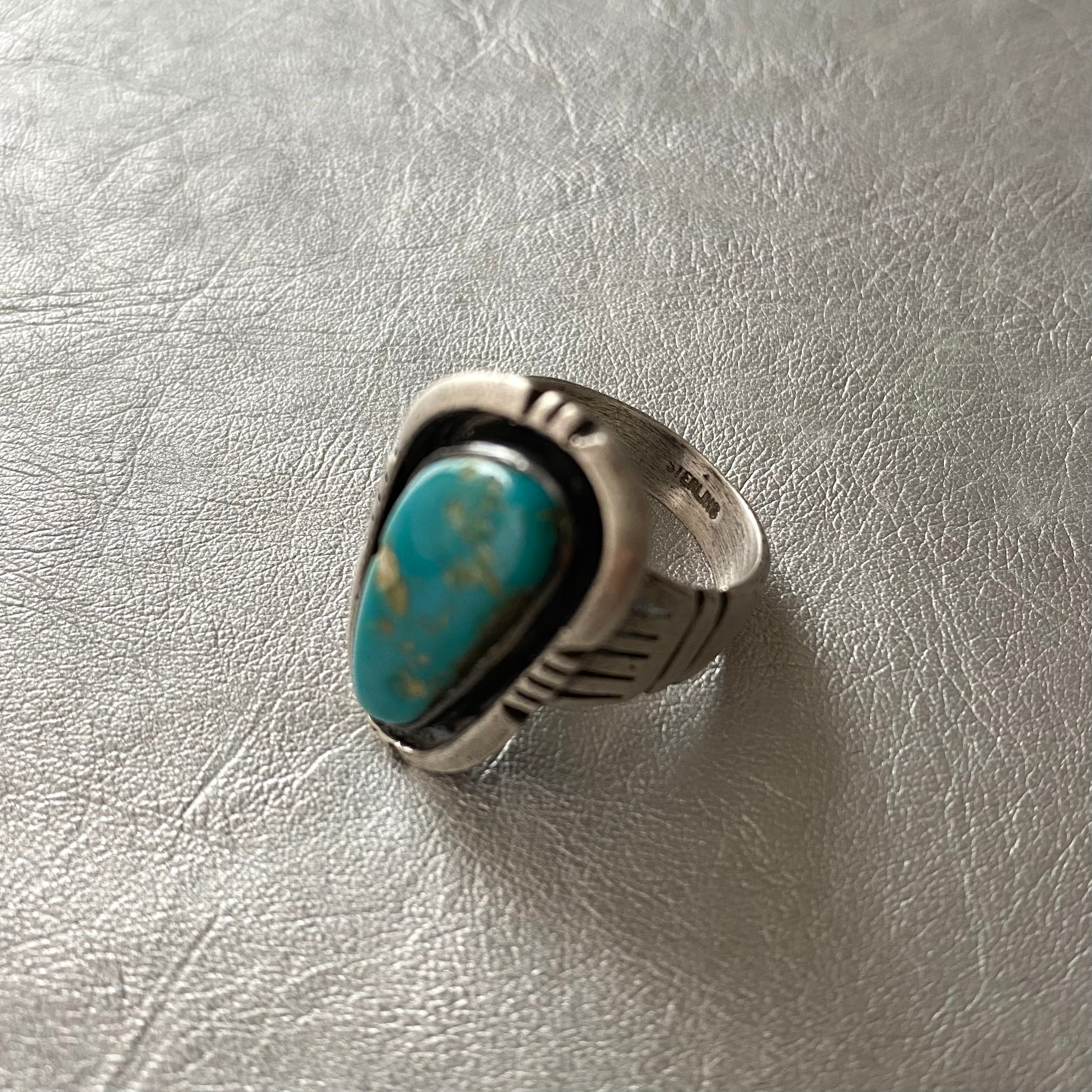 Vintage USA P.sanchez sterling turquoise ring ヴィンテージ