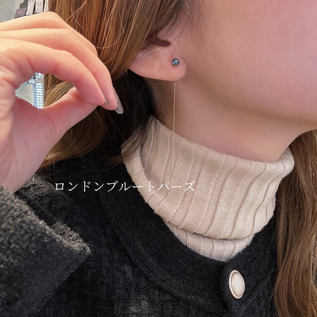 2way誕生石華奢ピアス